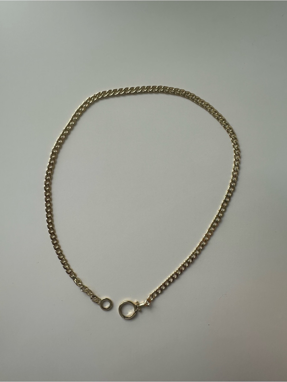 Gold Curb Chain Necklace - Classic Women's Necklace - Picture 1 of 3